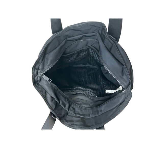 Lululemon Black Nylon Large Tote Bag With Double Handles And Front Pocket - Picture 3 of 8